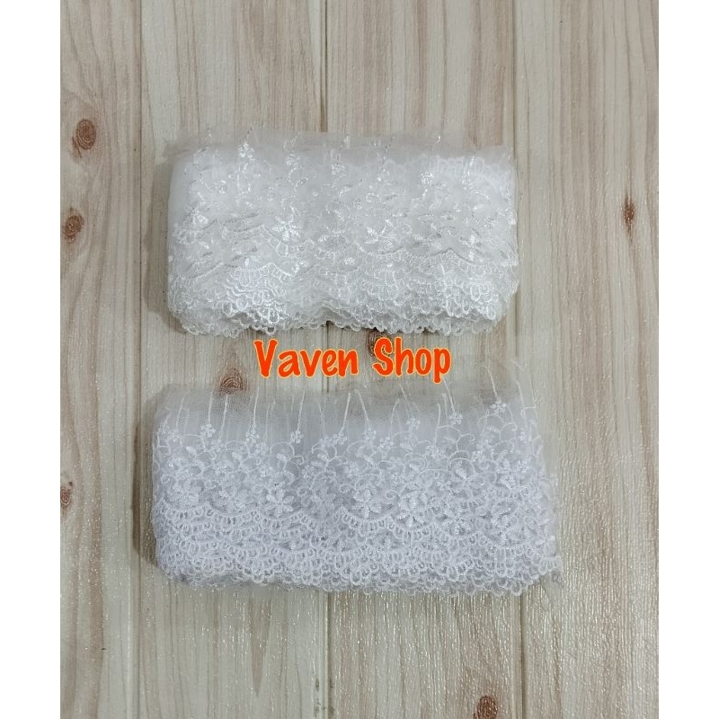 Jual Renda Tile / Renda Bordir 8 cm | Shopee Indonesia