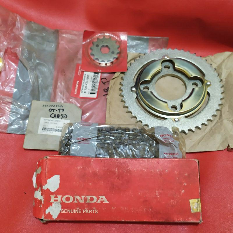 Jual gearset gear gir set depan belakang kumpit komplit rantai roda