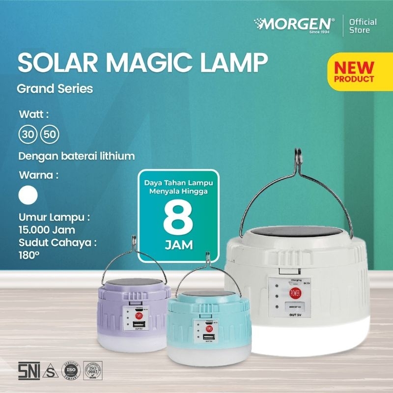 Jual LAMPU LED EMERGENCY MAGIC LAMPU DARURAT LAMPU SOLAR CELL LAMPU KEMPING MERK MORGEN 30