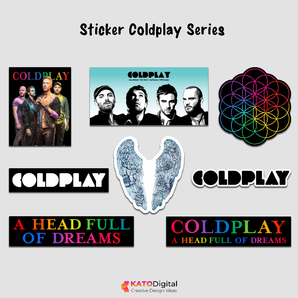 Jual Stiker Band Coldplay Waterproof 8pcs Hp Tumblr Stiker Helm Motor ...