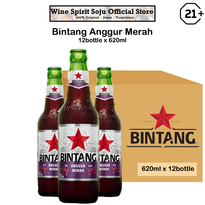 Jual Bir Bintang Anggur Merah 620ml x 12botol (Karton) | Shopee Indonesia