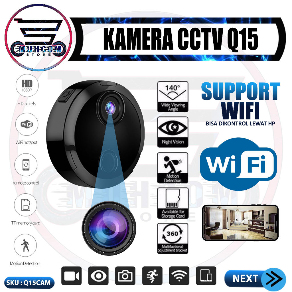Jual Mini Camcorder Night Vision Micro Ip Camera Q15 WiFi HD 1080P 4K Full HD Hidden Spy Camera