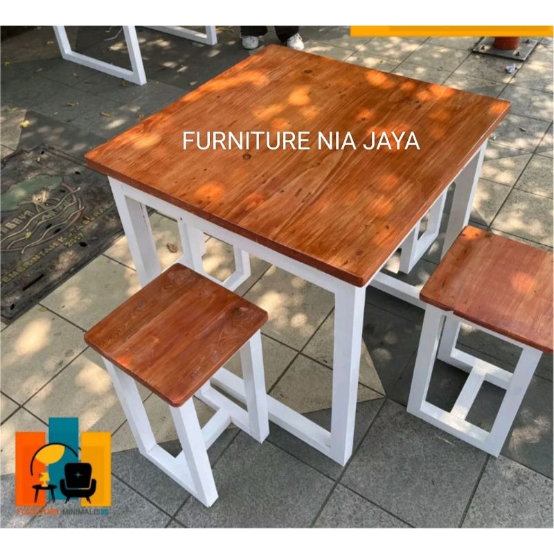 Jual set meja makan meja cafe 3kursi | Shopee Indonesia
