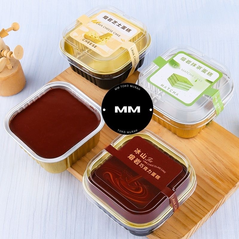 Jual 10pcs aluminium foil cup kue kotak box dessert cake puding