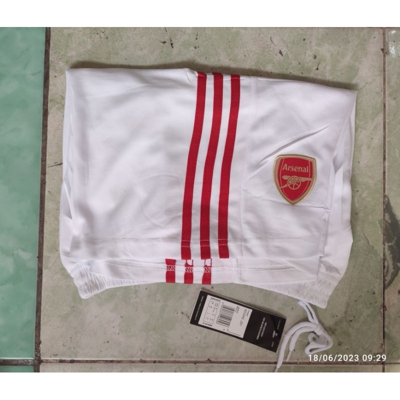 Jual Import Celana Bola Arsenal Home White 20232024 Putih List Merah