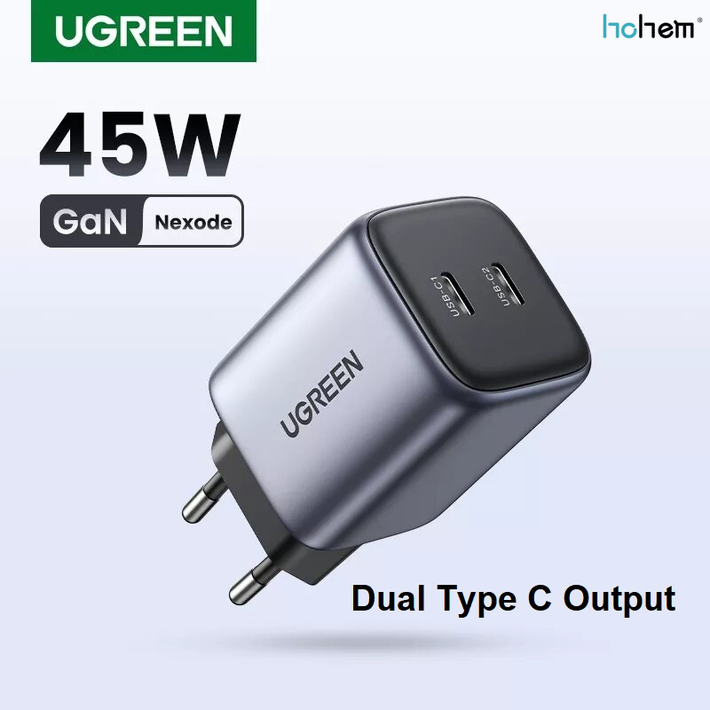 Jual Ugreen Adaptor Kepala Charger Nexode Gan W A Dual Output Type C