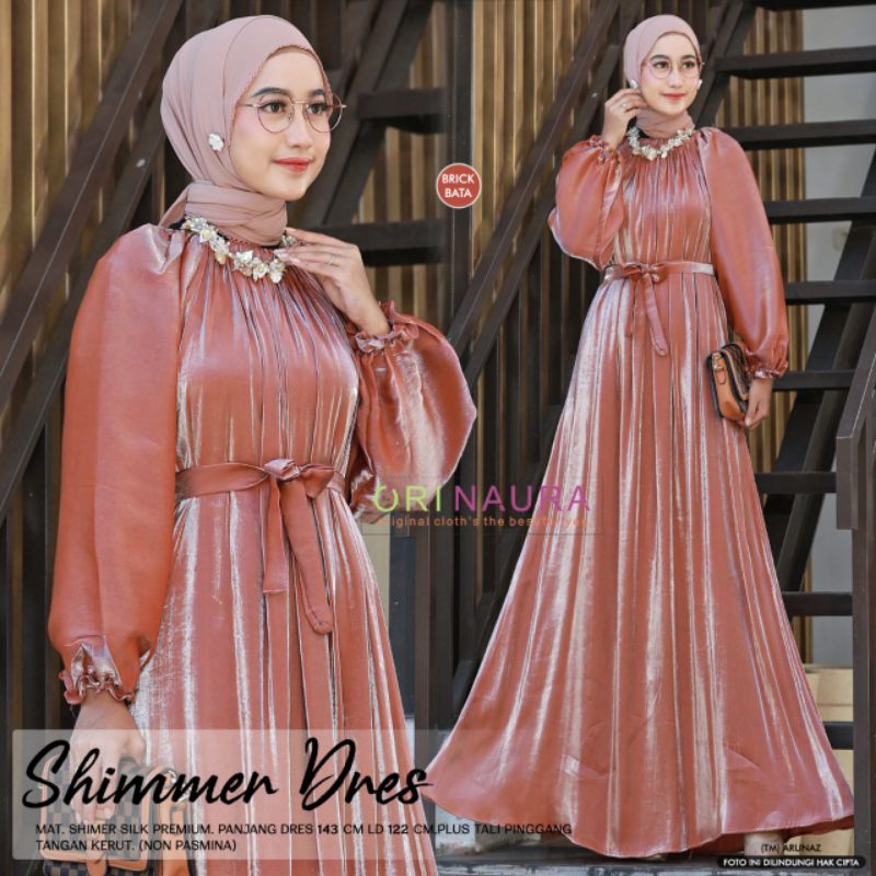 Jual FREE KALUNG RANDOM!!! SHIMMER DRESS LD 122 GAMIS BRIDESMAID KAIN