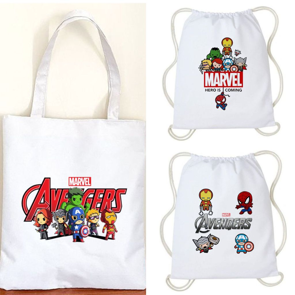 Jual Totebag Tas Serut Marvel Avengers Lucu Goodie Bag Ulang Tahun Anak ...