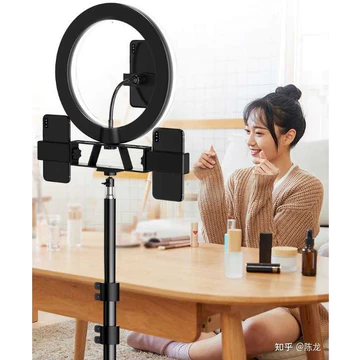 Paket Lampu Ringlight 33cm Live Streaming Dan Tripod 2.1 Meter Gratis Free 3 Holder HP Studio