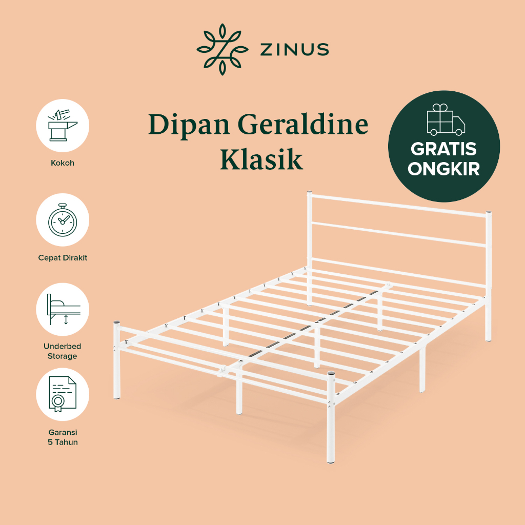 Jual Dipan Tempat Tidur Sandaran Zinus Geraldin Ranjang Besi Divan ...