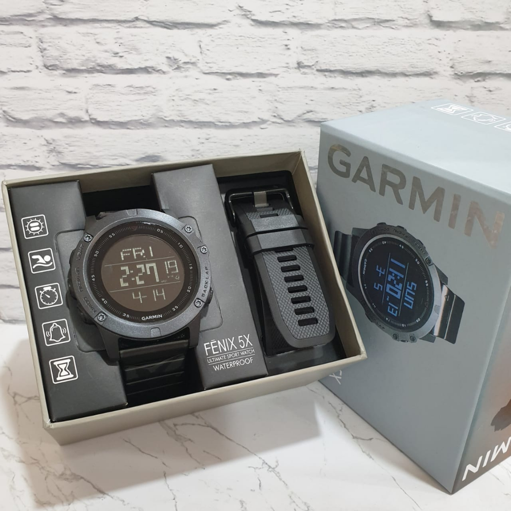 Jual Garmin Fenix 5X Digital Full Set Free Strap Rubber Jam Tangan Pria Shopee Indonesia