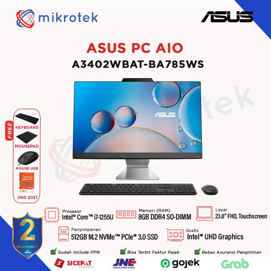 Jual Asus Pc Aio I U Gb Ssd W Ohs Touch A Wbat Ba Ws Shopee Indonesia