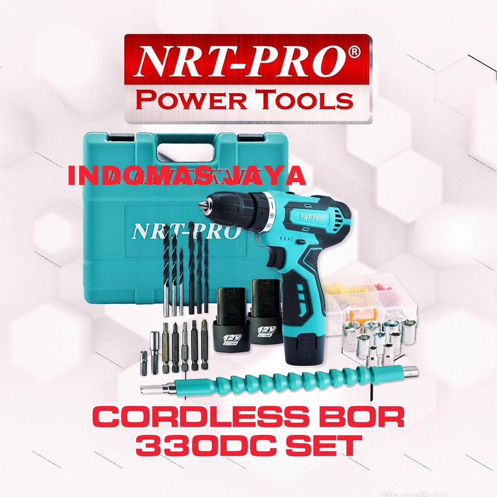 Jual Mesin Bor Cordless Nrt Pro 330 Set Bor Baterai Nrt Pro Dc 330