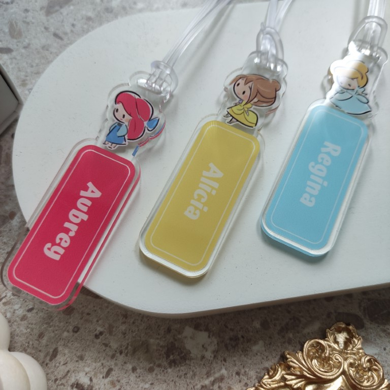 Jual LUGGAGE TAG DISNEY PRINCESS WARNA PASTEL / GANTUNGAN KOPER ...