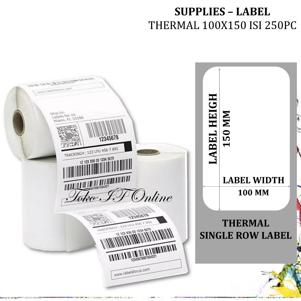 Jual Label Thermal 100x150 Isi 250pc Kertas Sticker Printer Barcode ...