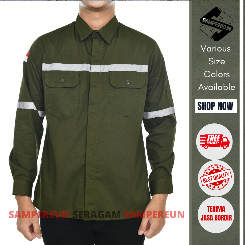 Jual Kemeja Safety Baju Wearpack K Proyek Outdoor Indoor Seragam Kerja