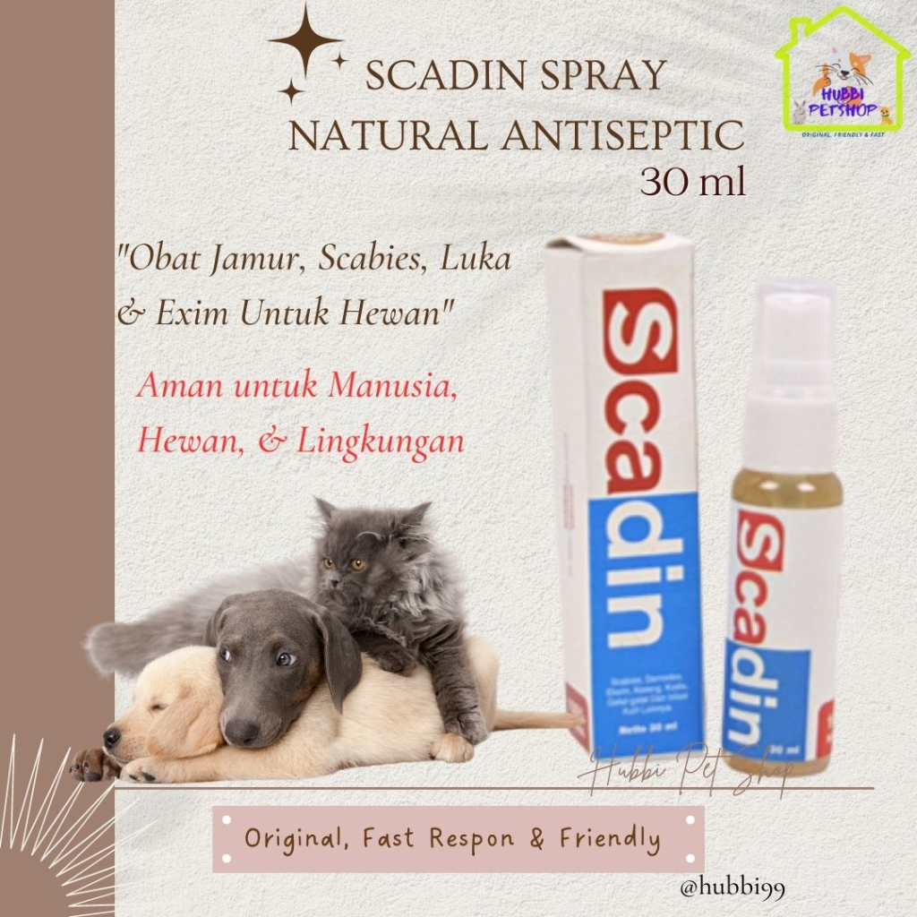 Jual Obat Jamur Kucing Obat Scabies Kucing Anjing - SCADIN 30ml Spray ...