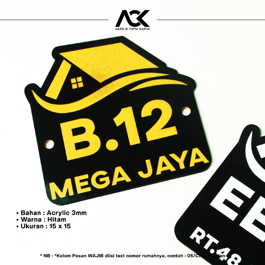 Jual Nomer rumah akrilik sign kamar kos akrilik papan plakat alamat ...