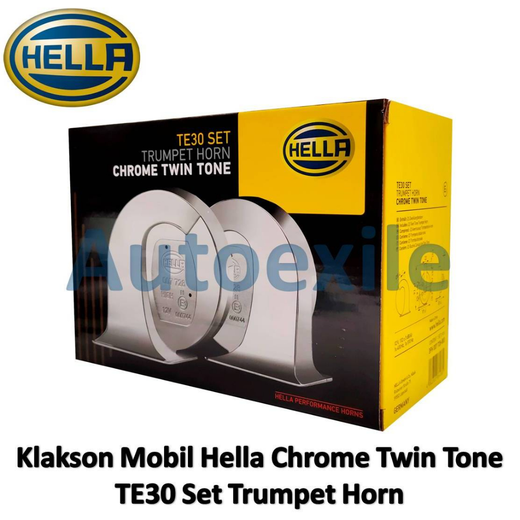 Jual Hella Chrome Twin Tone TE30 Set Trumpet Horn Special Edition 12V  Silver Klakson Motor Mobil