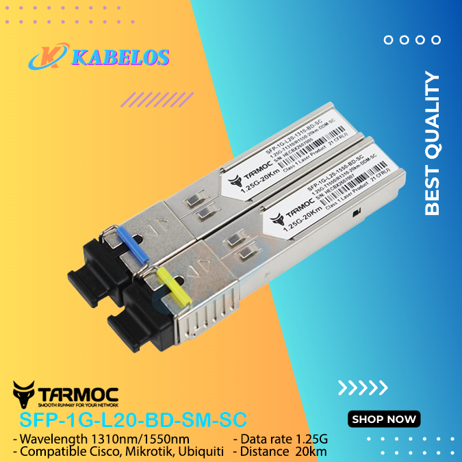 Jual Tarmoc SFP-1G-L20-BD-SC | SFP 1G BiDi SM 20KM SC | SFP 1G 20KM SC ...