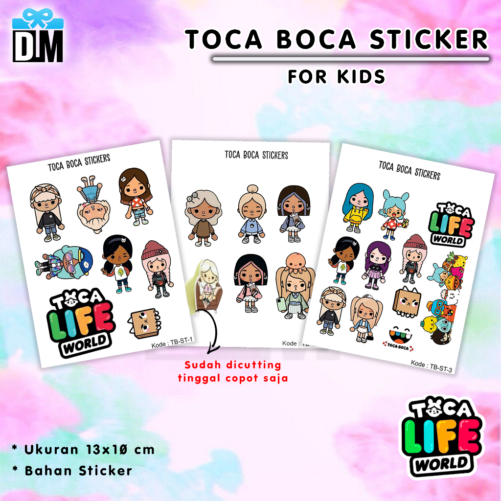 Jual Sticker Toca Boca Sticker Cutting Anak Toca Life World Edukasi #M ...