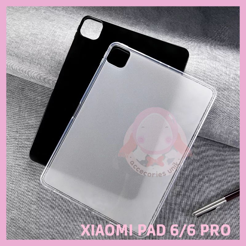 Softcase Xiaomi Mi Pad Pro 11 Inch 2023 Sarung TPU Silicon Clear Casing  Bening Transparan Matte Black Cover Kesing Shockproof
