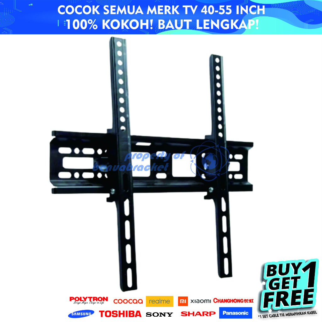 Jual Bracket TV LED LCD 43 55 50 40 42 49 Inch Dijamin Cocok 40 - 55 In ...