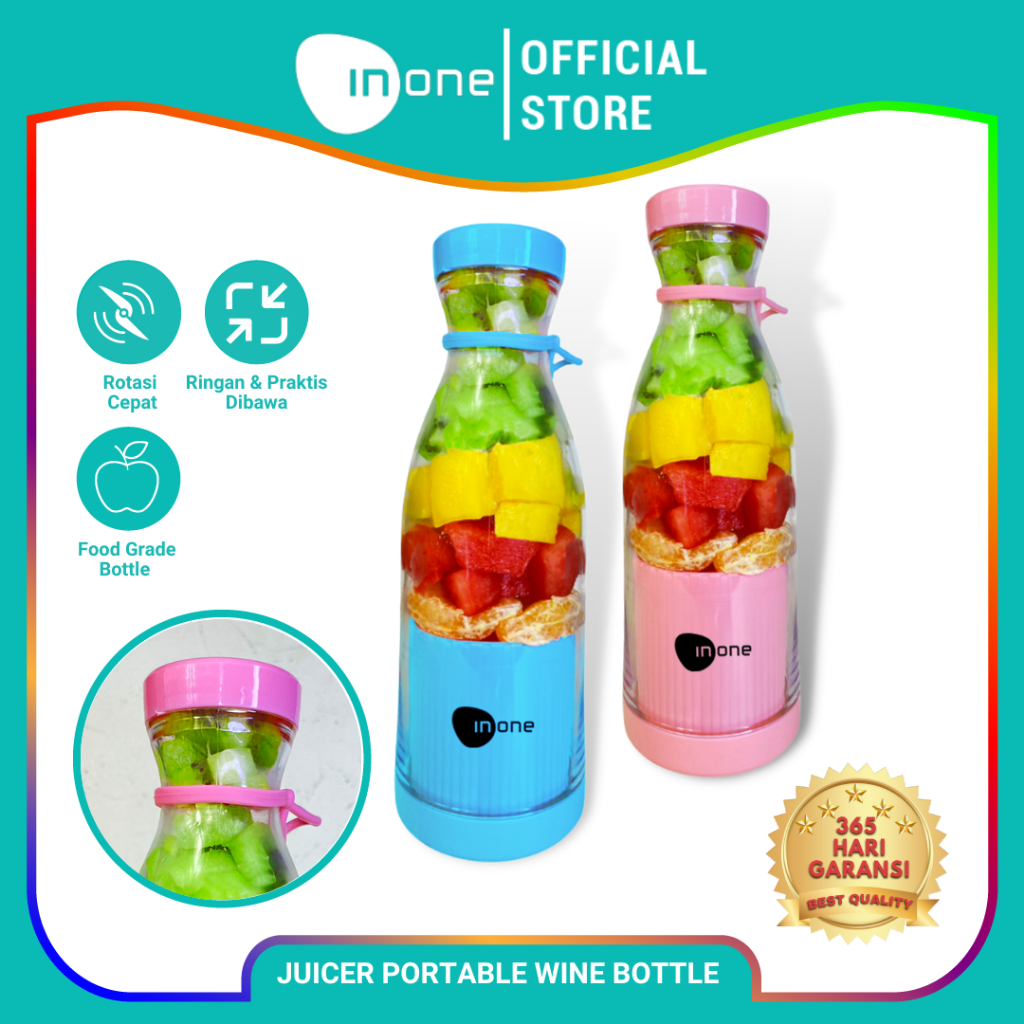 Jual INONE Fruit Blender Portable 350ml USB Juicer Mini Multifungsi and 4 Mata Pisau Shopee