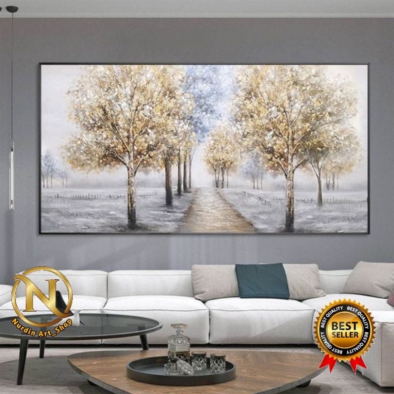 jual-lukisan-modern-pohon-tekstur-frame-shopee-indonesia