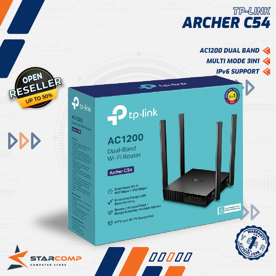 Jual Router Wireless TP-Link ARCHER C54 AC1200 Dual-Band - WiFi Router ...