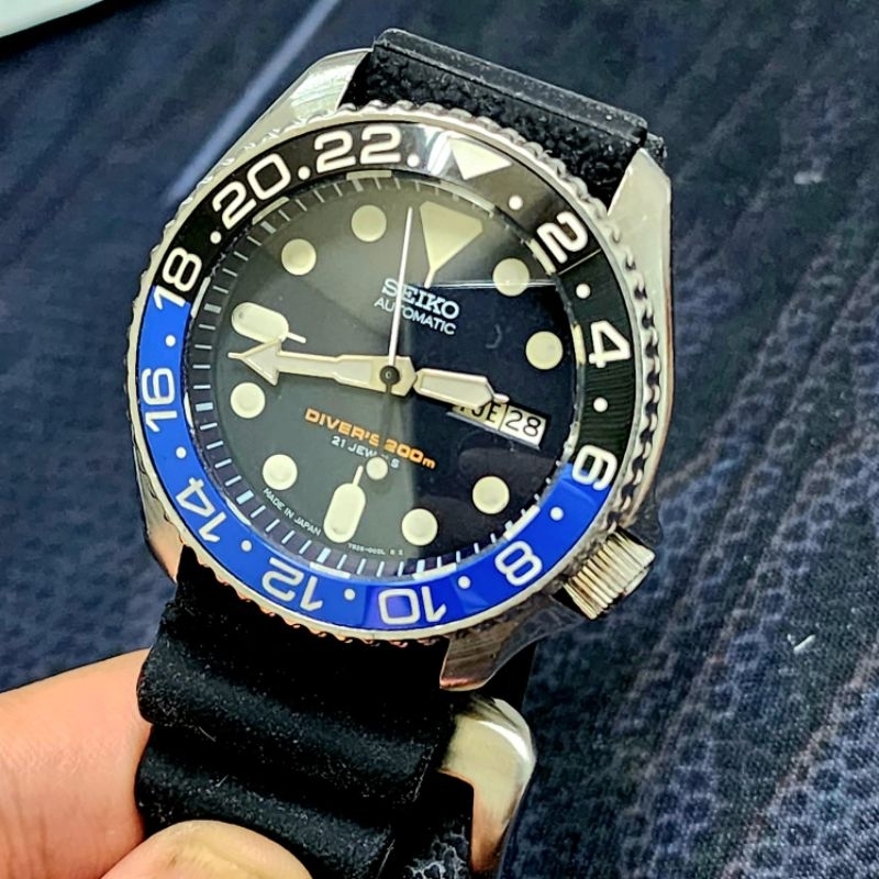 Jual Jam tangan SEIKO DIVER SKX007 JDM MOD Batman GMT ORIGINAL