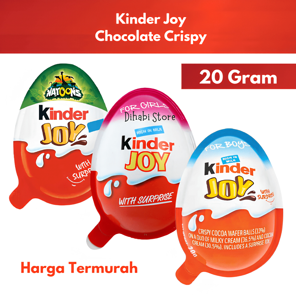 Jual Kinder Joy Chocolate Crispy Girls, Boys, Natoons 20 Gram Shopee