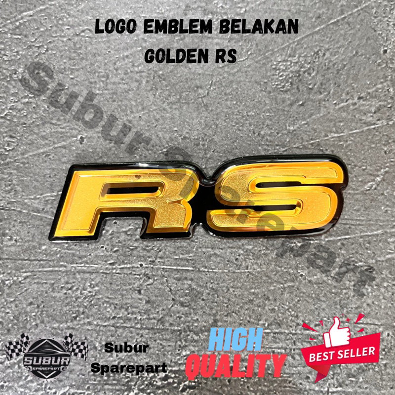 Jual Logo Emblem Belakang Tulisan RS Gold Original | Shopee Indonesia