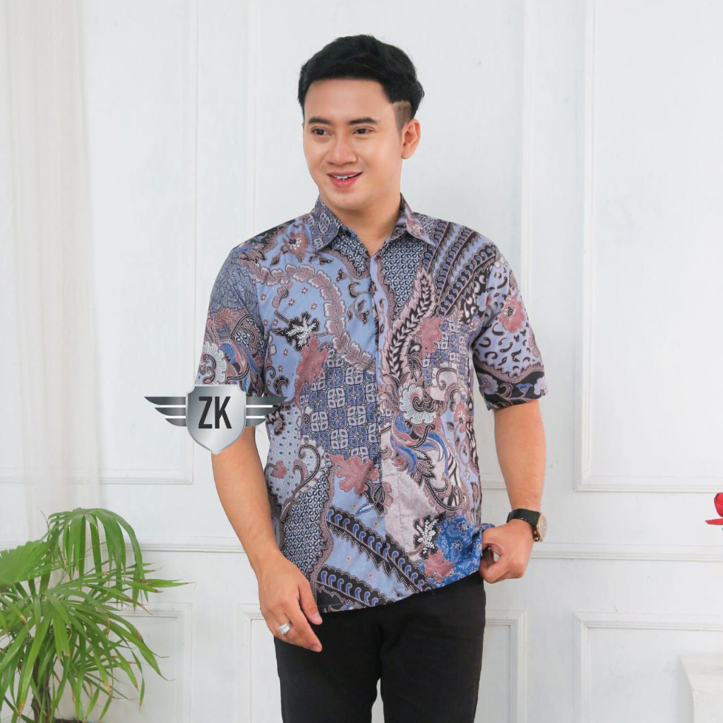 Jual TERBARU Kemeja Batik Pria Lengan Pendek Termurah KAWUNG SAGE Hem ...