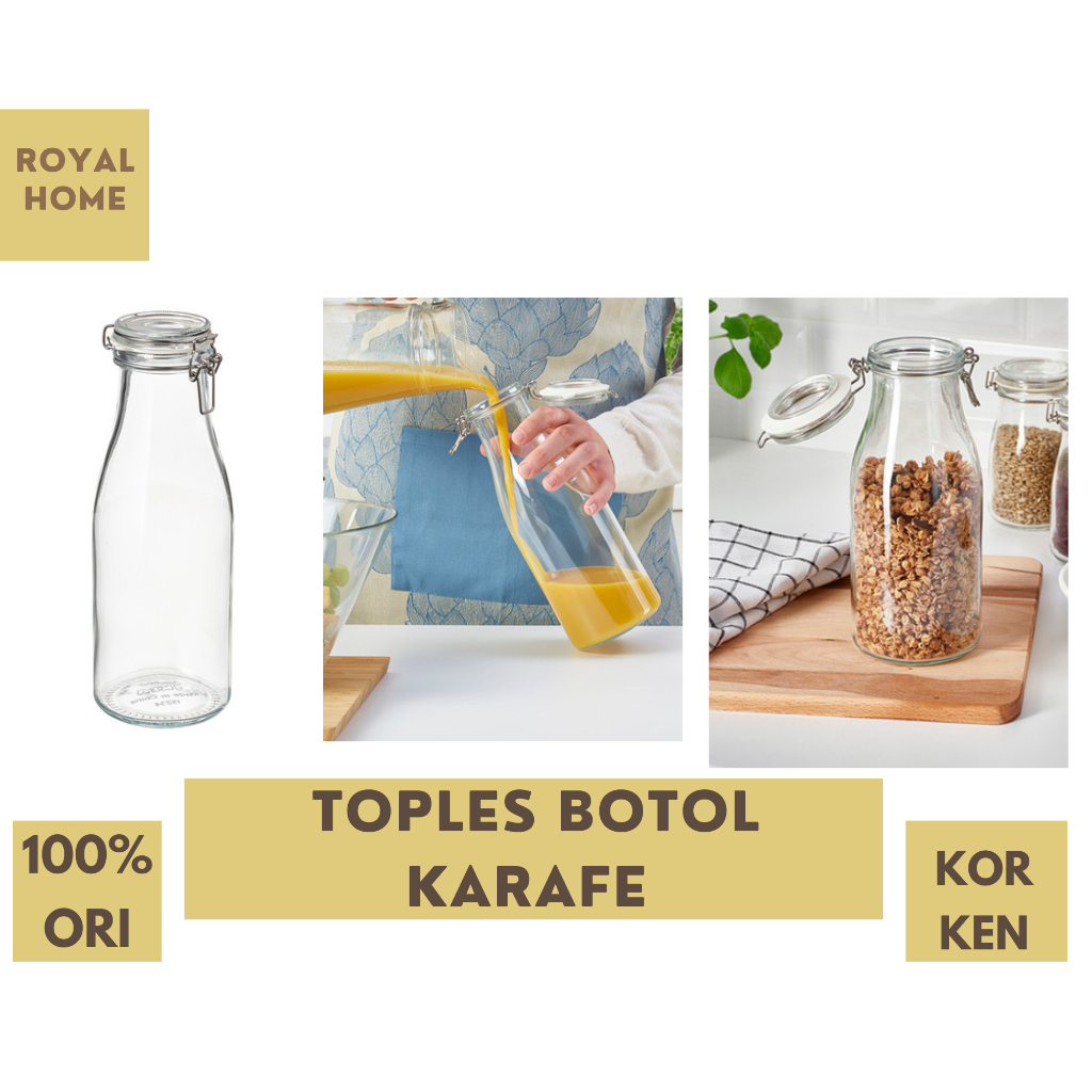 Jual Toples Botol Karafe Pitcher Minum Toples Kaca Makanan Kering Basah KOR KEN Shopee Indonesia