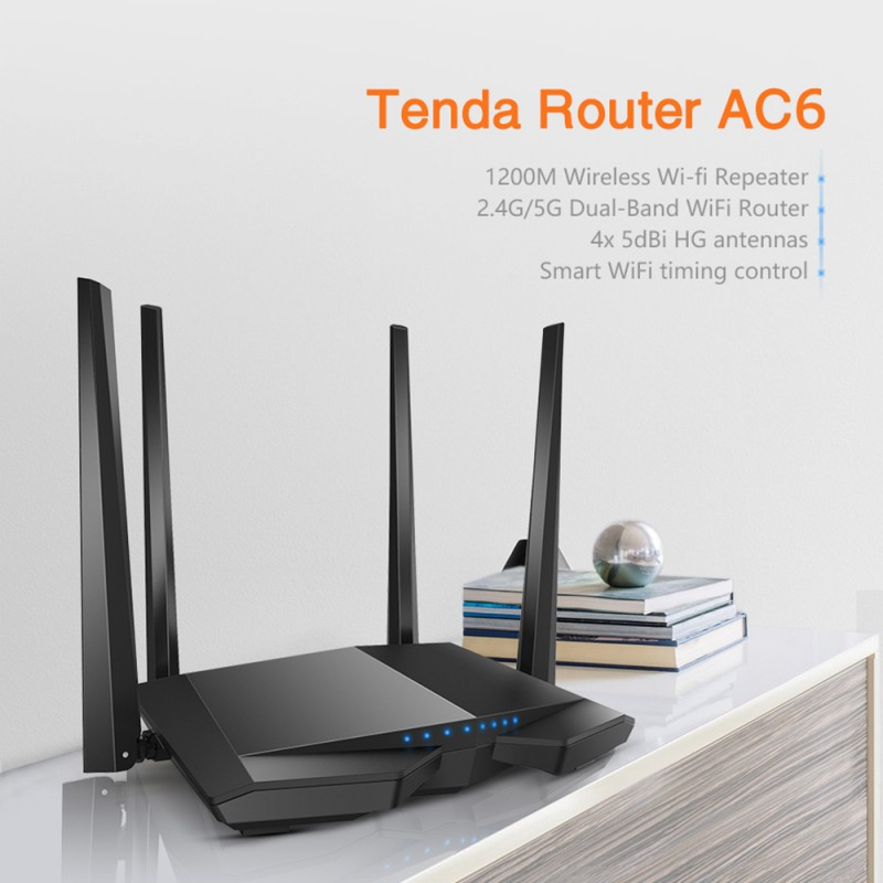 Jual Tenda AC6 AC1200 Router ipv6 ipv4 compatible ipv wi-fi wifi wall ...