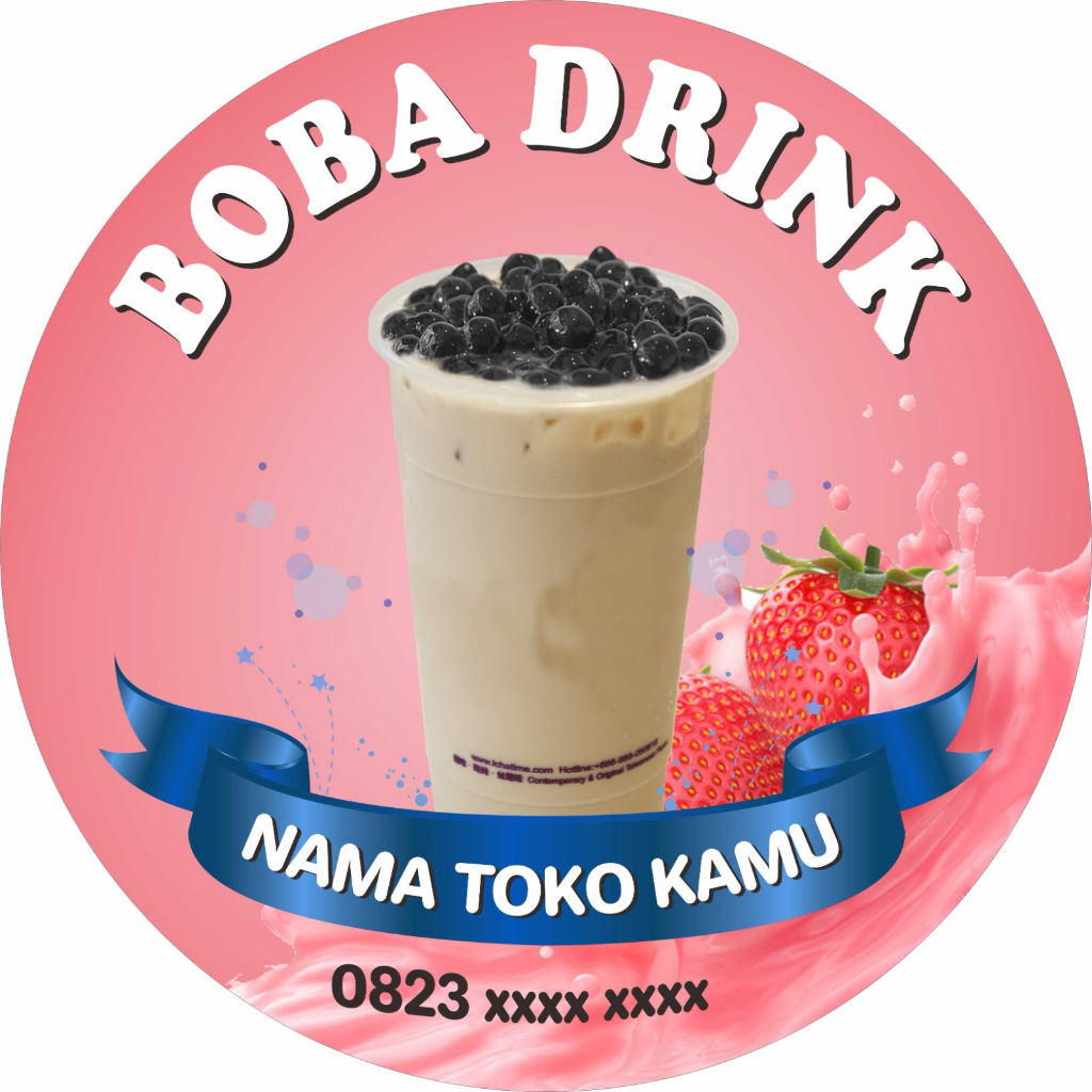 Jual STIKER VINYL MINUMAN BOBA (CUSTOM NAMA KIOS TULIS DI CHAT/CATATAN ...