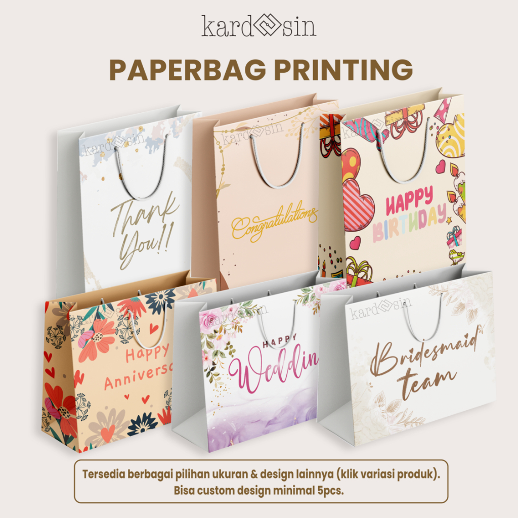 Jual PRINTING PAPER BAG PAPERBAG TAS KERTAS THANKYOU HAPPY BIRTHDAY