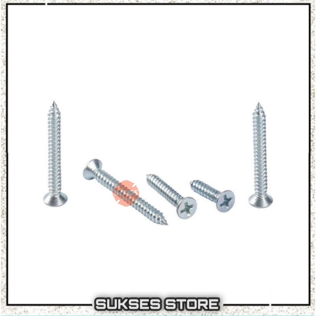 Jual SCREW BAUT CACING / SEKRUP BAUT CACING KEPALA RATA | Shopee Indonesia