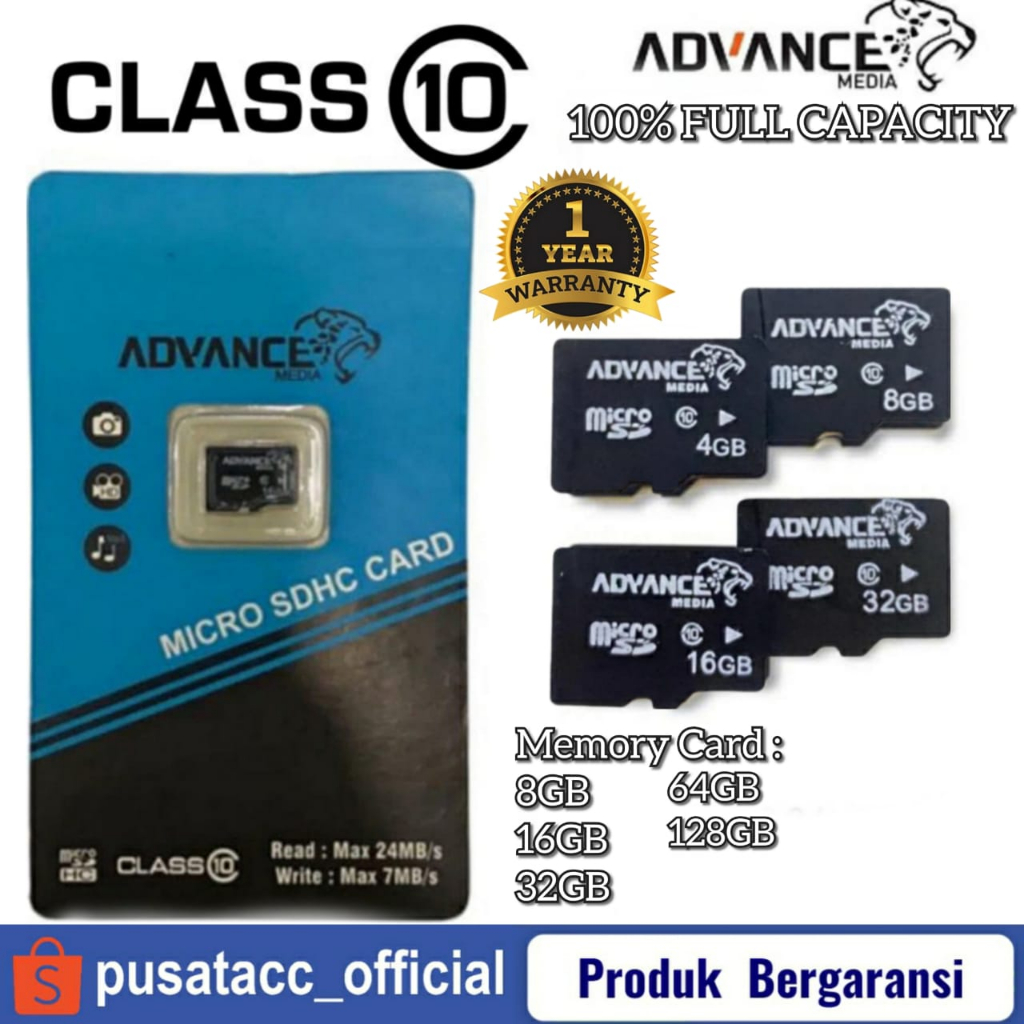 Jual Memory card Kartu Memori 8GB 16GB 32GB 64GB 128GB MMC Advance