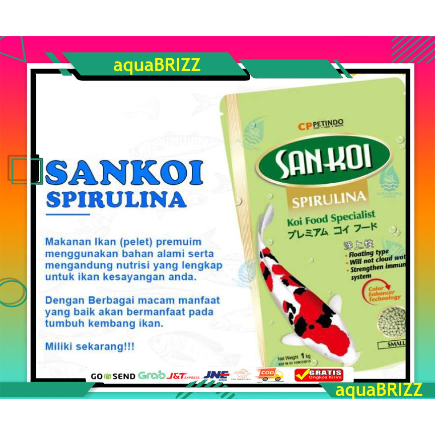 Jual Sankoi San Koi Spirulina Medium M Pakan Makanan Ikan Koi 1kg 1 Kg ...