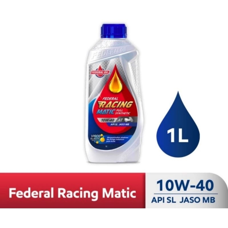 Jual Oli federal racing matic 10W-40 Full Synthetic isi 1 Liter ...