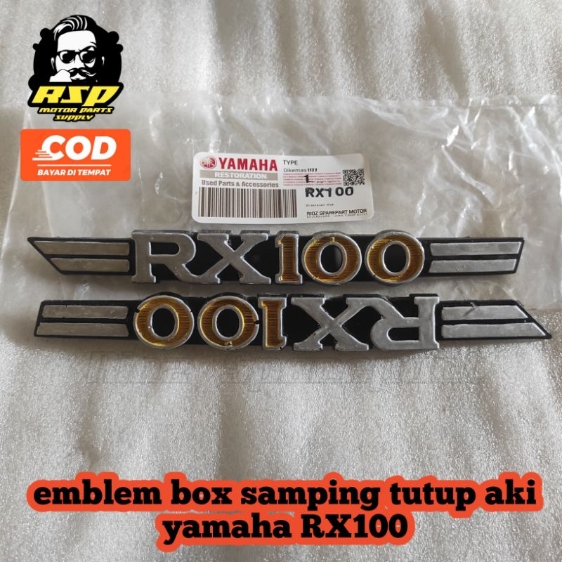 Jual logo emblem box cover tutup aki yamaha rx100 rx 100 original