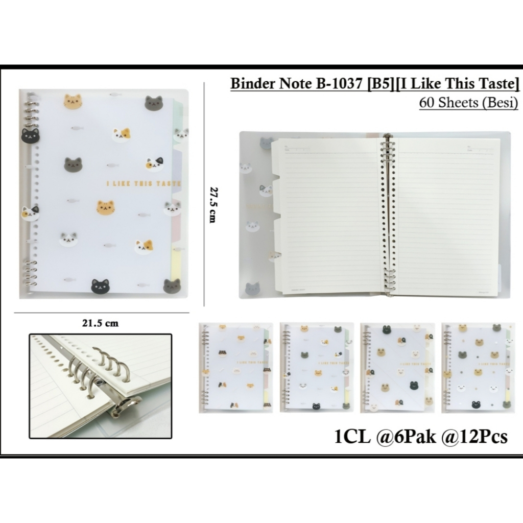 Jual map binder looseleaf adam b1037 i like this taste animal face a5 ...