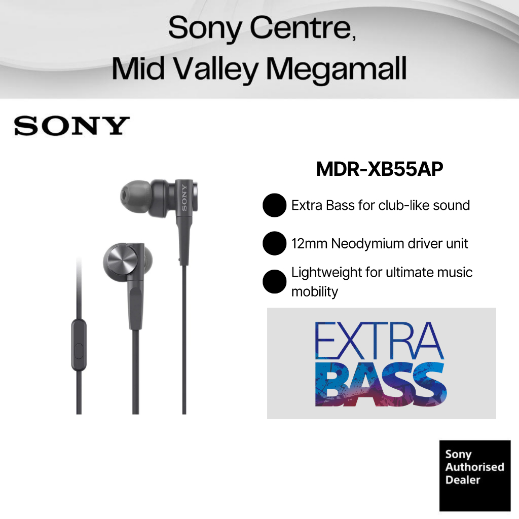 Jual Sony Mdr Xb Ap Mdrxb Ap Xb Ap Extra Bass With Microphone In Ear Headphones Shopee