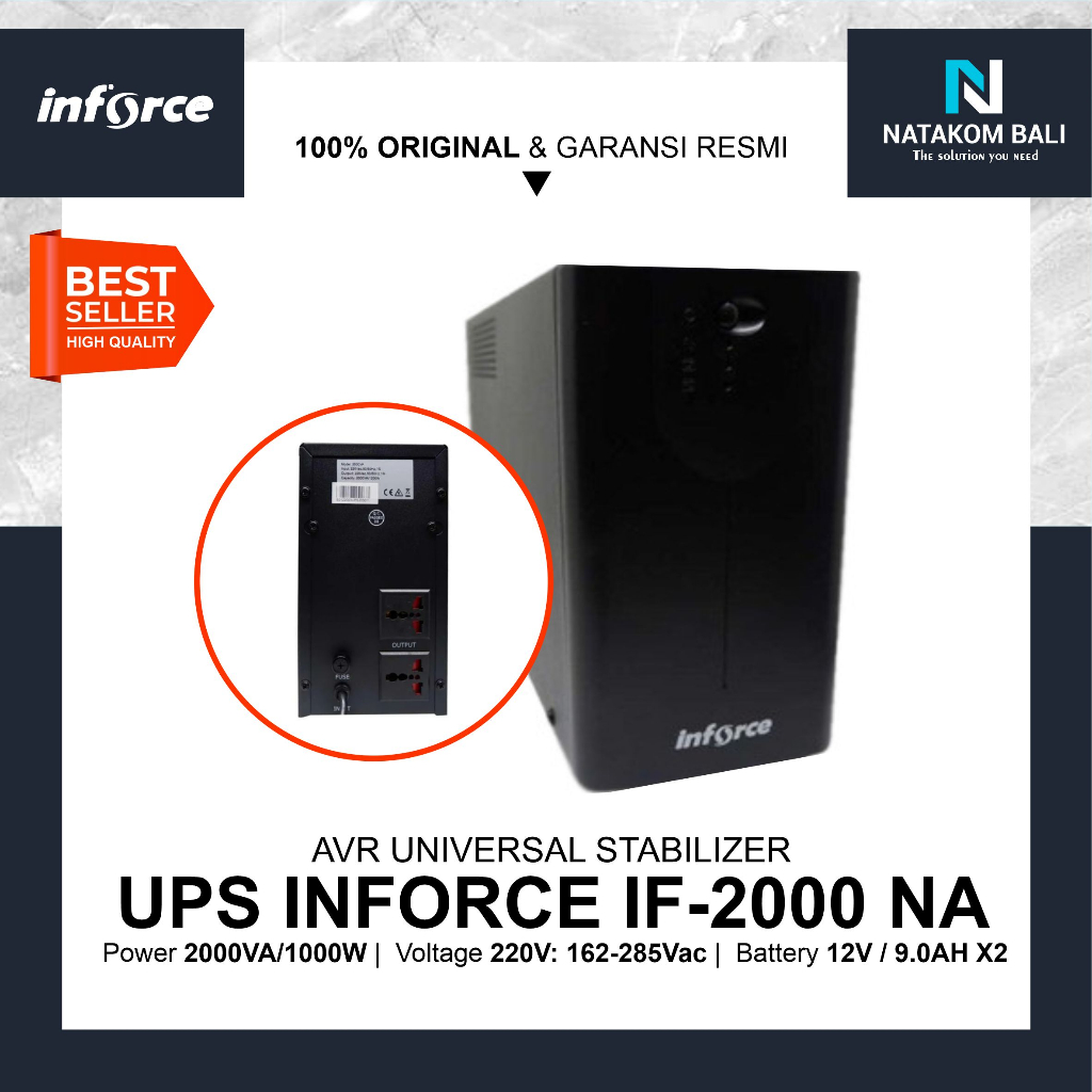 Jual STAVOL UPS INFORCE IF-2000NA WITH AVR STABILIZER / UPS 2000VA ...