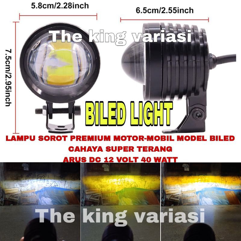 Jual Lampu Sorot Motor Led Laser Model Biled Dc Watt Super Terang