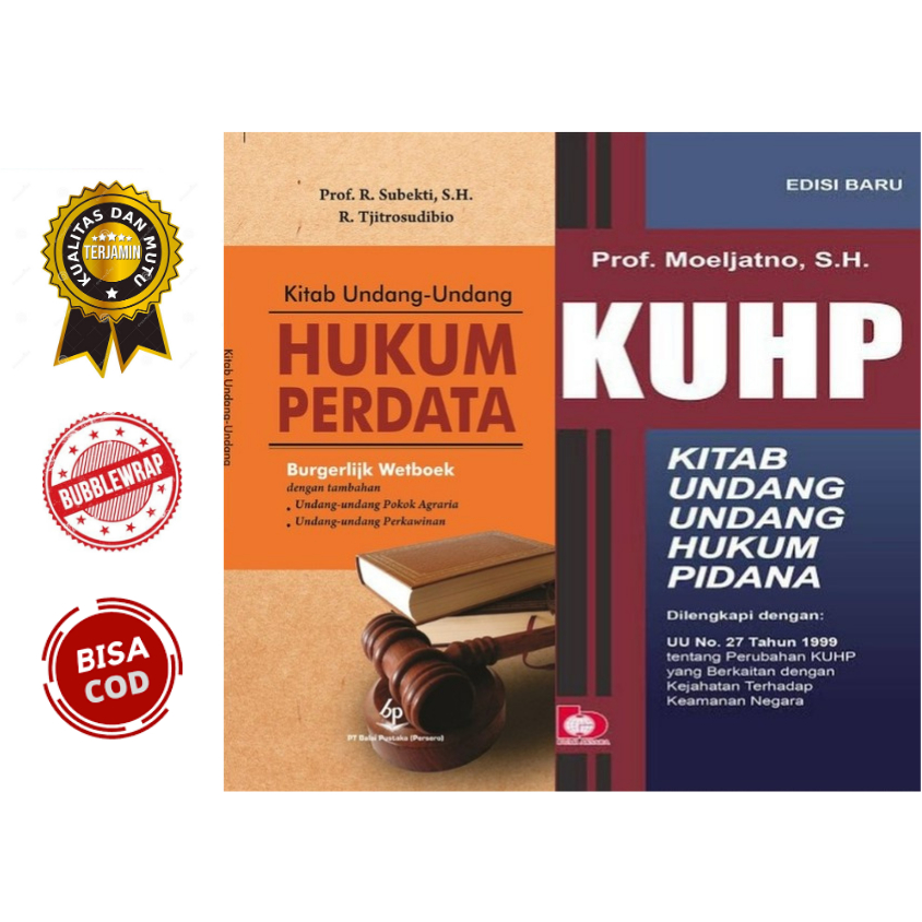 Jual Paket Buku Kitab Undang Undang Hukum Pidana Dan Perdata Bw Dan