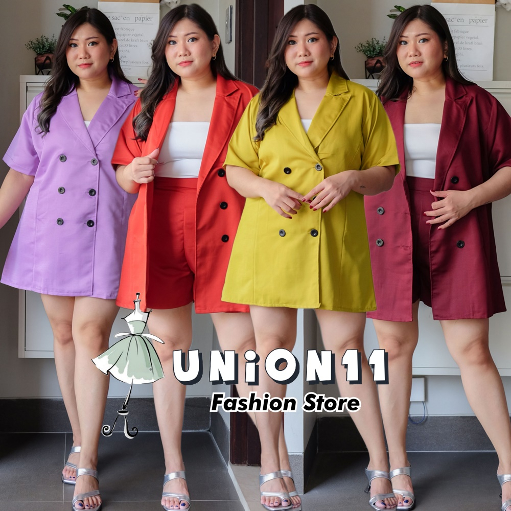 Jual UNION11 - SET BLAZER WANITA JUMBO / STELAN WANITA JUMBO / STELAN ...