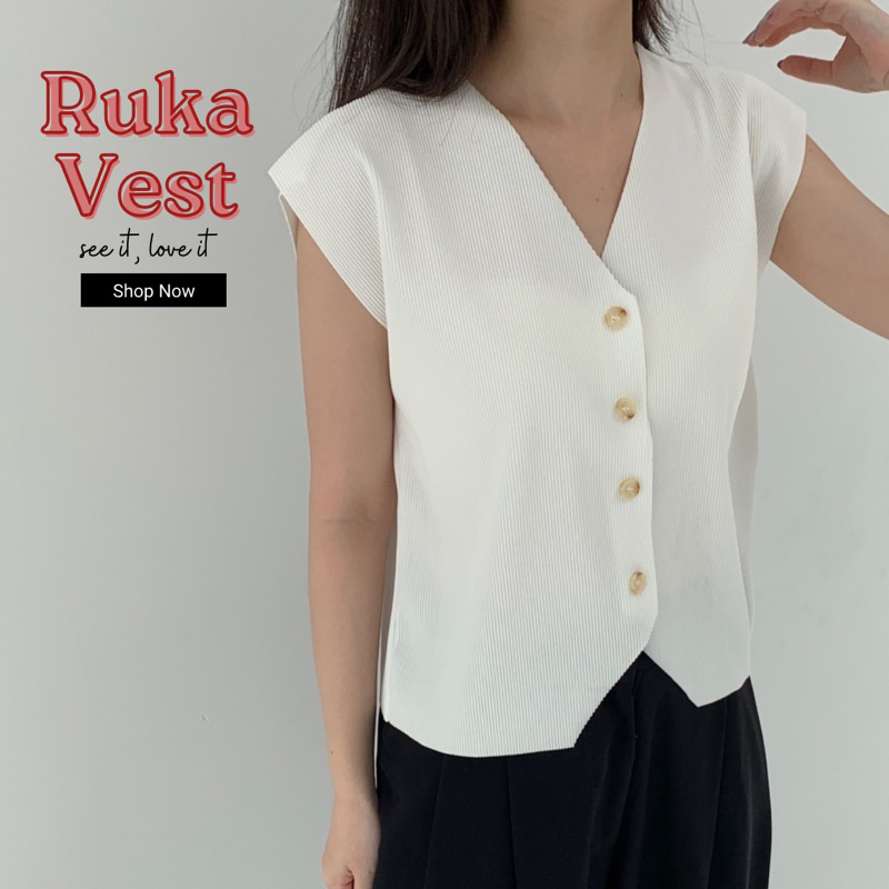 Jual Ruka Vest Atasan Rompi Wanita Bahan Premium Pleats | Shopee Indonesia